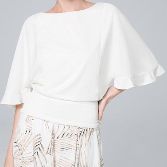 White House Black Market Tops - WHBM Batwing Top Ecru Sz S
